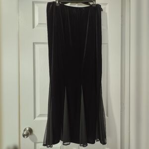 Msk Black Velvet maxi skirt whimsigoth witchy sz 16